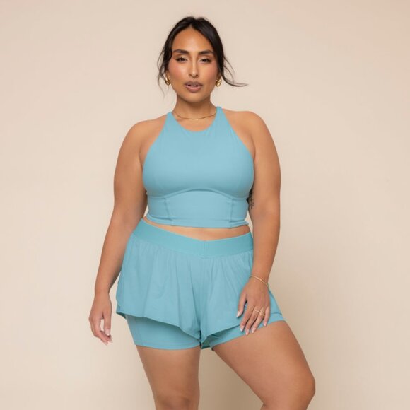 Popflex Active High Waisted Supershort™ Light Blue - Picture 3 of 8